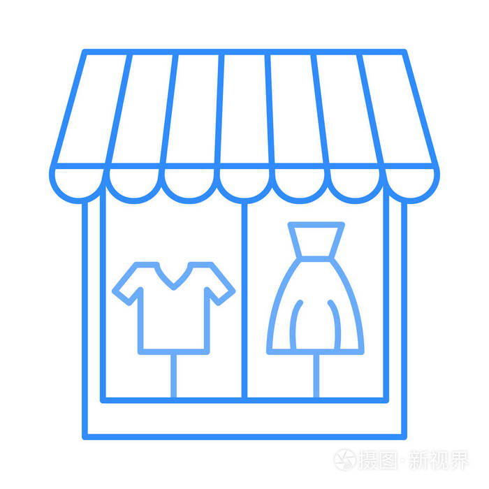 服裝商店櫥窗平面圖標(biāo)矢量圖插畫 提升零售視覺營銷的利器